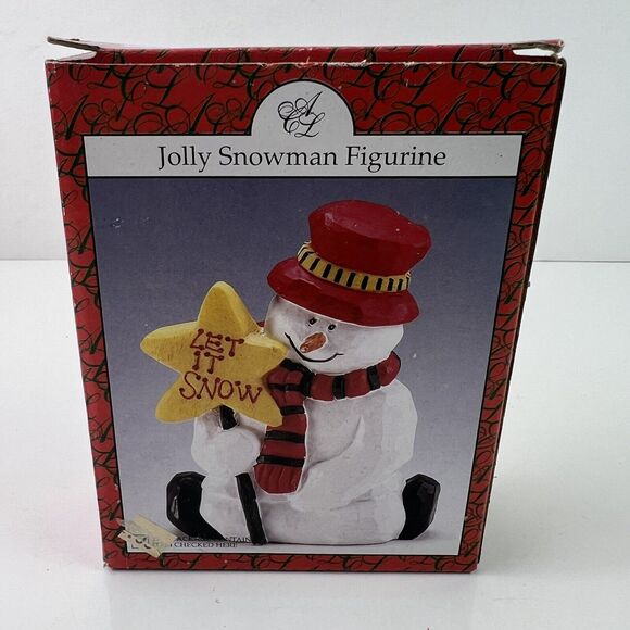 Vintage Artmark Snowman Figurine Let It Snow Christmas Decor - Picture 4 of 5